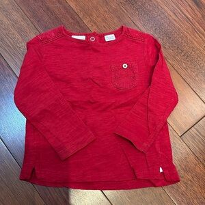 Cute red long sleeve shirt for 9-12 mths